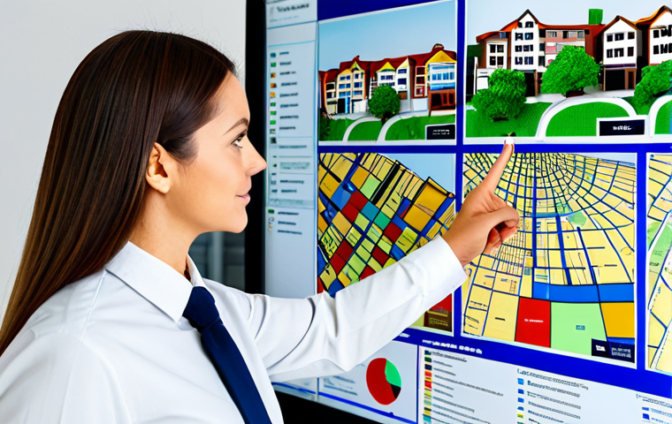 Stratified Random Sampling Visualization**
"A professional real estate analyst in a modern office, pointing to a large screen displaying a map of a suburban neighborhood divided into color-coded strata (sections). Each section has houses highlighted to represent a stratified random sample. The analyst is fully clothed in appropriate business attire. Safe for work, appropriate content, modest, professional illustration, perfect anatomy, correct proportions, natural pose, high quality."
**