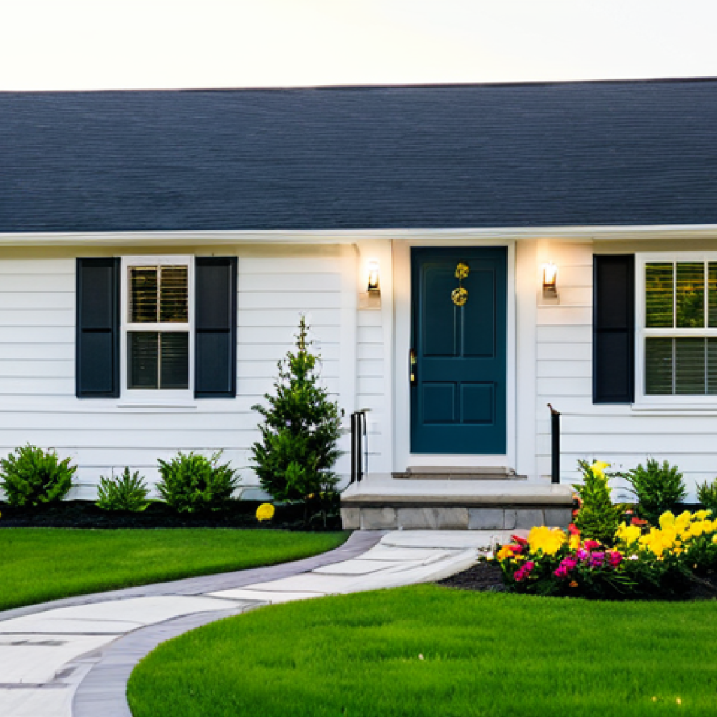부동산 가치 평가의 사례 분석 - Suburban Home Renovation**
Prompt: "Exterior of a beautifully renovated suburban home with freshly ...