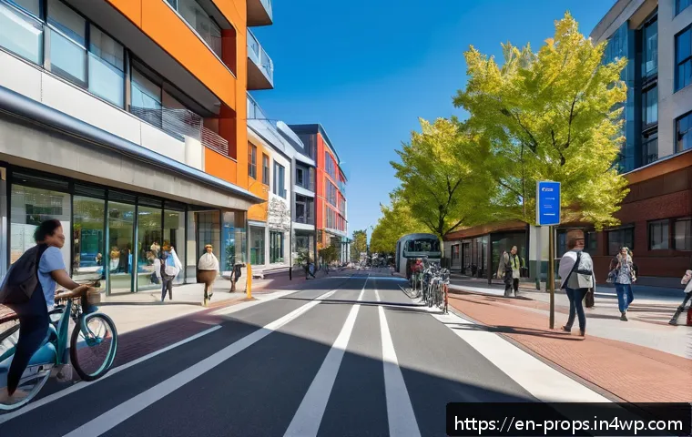 부동산 가치 평가를 위한 KPI 설정 - A modern urban neighborhood scene showcasing a mix of mid-rise residential buildings and commercial ...